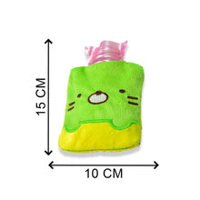6514 green kitty small hot water bag with cover for pain relief neck shoulder pain and hand feet warmer menstrual cramps 1