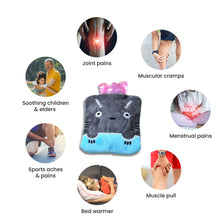 6528 grey cat print small hot water bag with cover for pain relief neck shoulder pain and hand feet warmer menstrual cramps