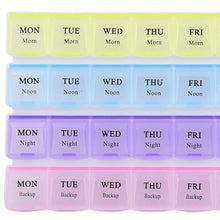 0383 Pill Case- 4 Row 28 Squares Weekly 7 Days Tablet Box Holder Medicine Storage Organizer Container 
