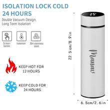smart vacuum insulated water bottle with led temperature display