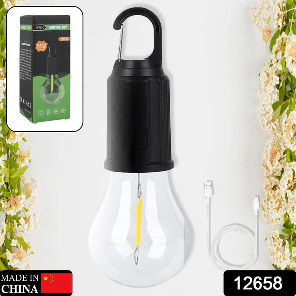 12658 rechargeable camping lights for tents led camping tent lantern 3 lighting modes tent lamp portable emergency camping lights with clip hook for camping hiking fishing backpacking 1 pc