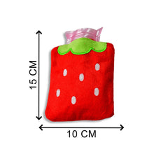 6516 strawberry small hot water bag with cover for pain relief neck shoulder pain and hand feet warmer menstrual cramps