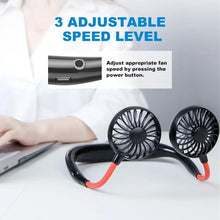 0875 portable usb battery rechargeable mini fan headphone design wearable neckband fan