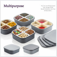 2031h plastic 4 sections multipurpose dry fruit chocolates mouth freshener sweet box set serving tray