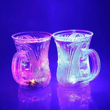 4727 flashing cup led water sensor light up cup with handle for home kitchen fun luminous water cup party birthday nightclub christmas disco entertainment cup 2 pcs set
