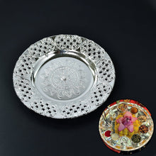 2495 silver plated swastik pooja thali set glossy puja thali 1