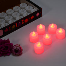 6633 red flameless led tealights smokeless plastic decorative candles led tea light candle for home decoration pack of 24