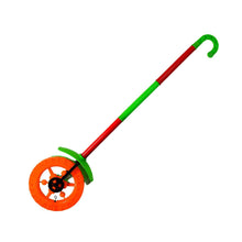 4435 plastic single wheel push run toy with handle and two lights on wheel push toy for kids