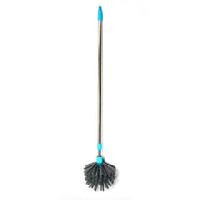 4021 cobweb brush with stainless steel strong long extendable handle for dusting ceiling cobweb cleaning brush for lights fans webs cleaning for home kitchen