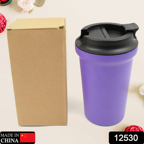 12530 stainless steel vacuum insulated coffee cups double walled travel mug car coffee mug with leak proof lid reusable thermal cup for hot cold drinks coffee tea 1 pc