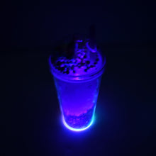 6883a design printed sipper bottle with toy led glow light double wall sipper glass water bottle sipper bottle with straw for girls and kids for boys and girls school tuition gym pack of 1