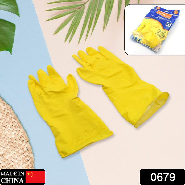 0679 multipurpose rubber reusable cleaning gloves reusable rubber hand gloves i latex safety gloves i for washing i cleaning kitchen i gardening i sanitation i wet and dry use gloves 1 pair 1