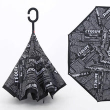 0233 Printed Travel Windproof Umbrella (Reverse Umbrella) 