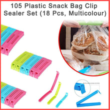 0105 plastic snack bag clip sealer set 18 pcs multicolour 01