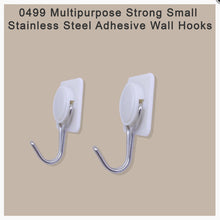 0499 Multipurpose Strong Small Stainless Steel Adhesive Wall Hooks 