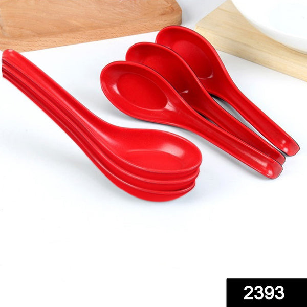 2393 Microwave Safe, Unbreakable, Colorful Soup/Dessert Spoons, Food Grade Set of 6 Pcs, 