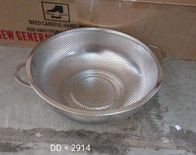 2914 stainless steel rice vegetables washing bowl strainer collapsible strainer
