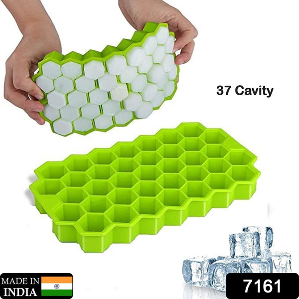 7161 flexible silicone honeycomb design 37 cavity ice cube moulds trays small cubes for whiskey tray for fridge multicolor