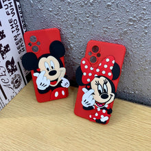 21001 couple mickey minnie back case soft case material colourfull mickey minnie phone cover for girls boys women kids cute cartoon lovely soft silicone rubber shockproof case with soft rubber edges full camera protection tecno