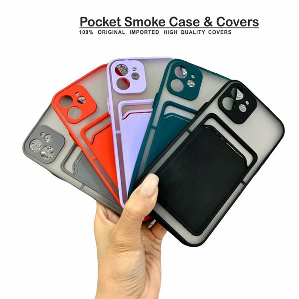 23701 card holder pocket camera protection smoke back cover back cover with pocket man woman cover case dual protection case unique case poco