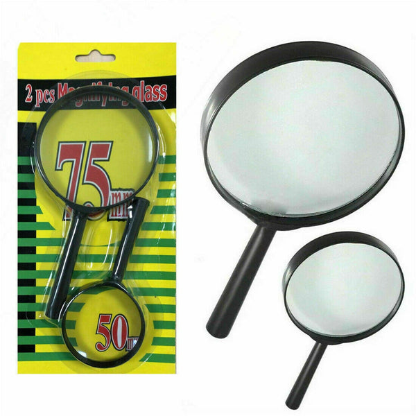 9144 magnifying glass lens reading aid made of glass real glass magnifying glass that can be used on both sides glass breakage proof magnifying glass protect eyes 75mm 50mm 2pc set