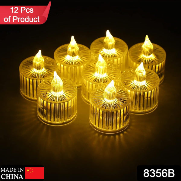 8356 24 pcs flameless and smokeless decorative acrylic candles transparent led tea light candle for gifting house diwali christmas festival events decor candles