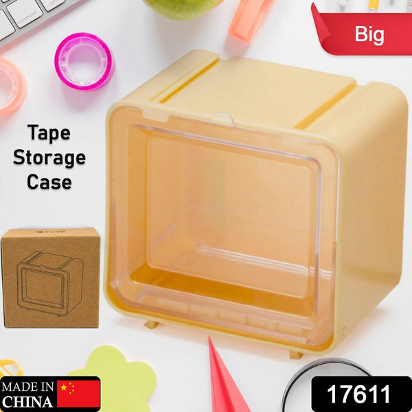 17611-storage-box-storage-container-tape-storage-boxes-durable-convenient-plastic-transparent-lid-visible-tape-storage-box-case-for-office
