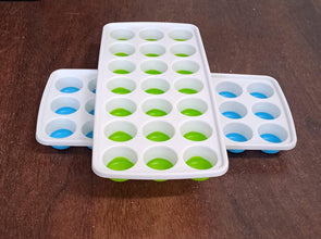 2807 21 Cavity Pop Up Ice Cube Trays-Easy Release, Flexible Silicone Bottom - Stackable, Bpa Free, Food Grade - For Convenient Freezer Ice Making (2 Pc Set) - F4mart