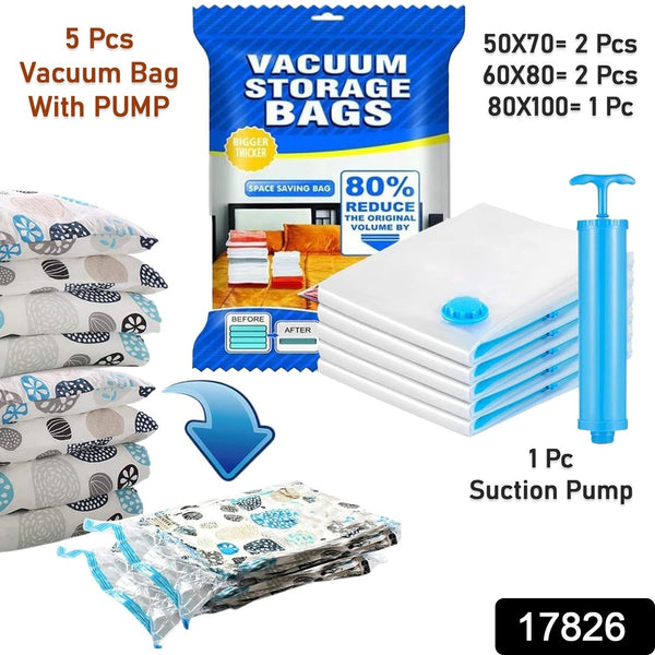 17826 5pc vacuum bag with pump