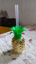 8447 plastic pineapple cups with straw pineapple party favors summer hawaiian and beach party decorations for kids adults with brown box1 pc