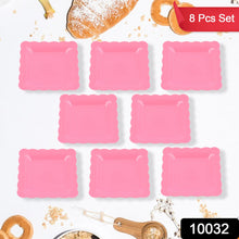 10032 Square Plastic Dinner Plate Snacks / Breakfast, Restaurant Serving Trays Home School Coffee Hotel Kitchen Office (8 Pcs Set)