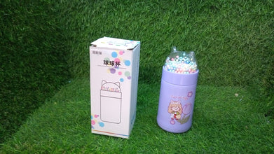 6953 girl glass water bottle for school with kid sparkle strap cat lid sequins glitter glass cup birthday gift children 350ml