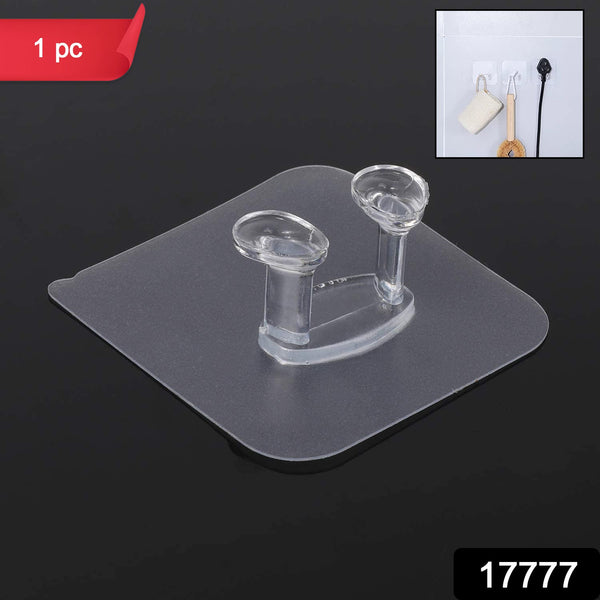 17777 Transparent Self Adhesive Hook Seamless Drill Free Removable Wall Mounted Hanger As Toothbrush Holder Power Plug Socket Holder Waterproof And Oil Proof (1 Pc) - F4mart
