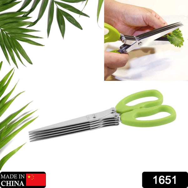 Multifunction Vegetable Stainless Steel Herbs Scissor With 5 Blades