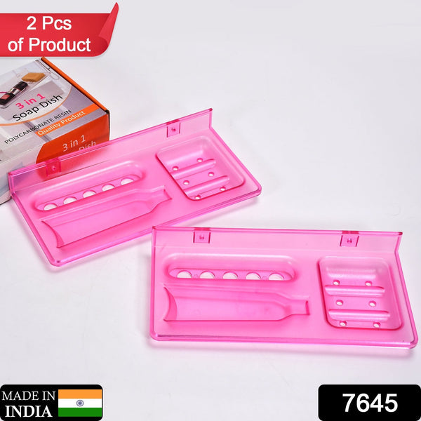 SHOP A WIDE RANGE OF BATHROOM WARE PRODUCTS FROM PURE SOURCE INDIA, IN THIS PACK THERE COMING 3IN1 GLASS SOAP DISH, WHICH IS SUITABLE TO USE ON STAND. F4Mart