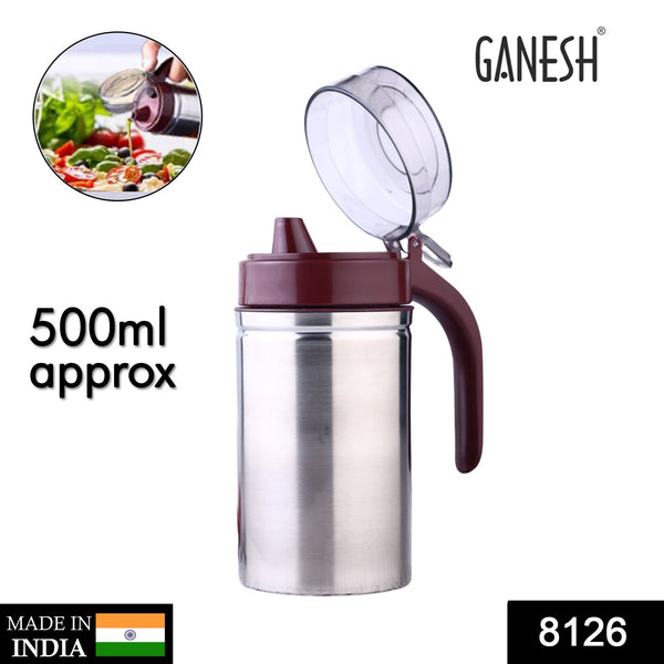 Oil Dispenser Stainless Steel with small nozzle 500ML Oil Container. F4Mart