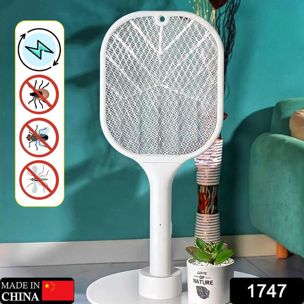 Mosquito Killer Racket | Rechargeable Automatic Electric Fly Swatter | Mosquito Zapper Racket with UV Light Lamp | Mosquito Swatter with USB Charging Base | Electric Insect Killer Racket Machine Bat F4Mart