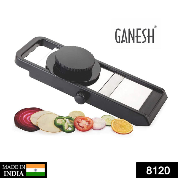 Ganesh Adjustable Plastic Slicer, 1-Piece, Black/Silver F4Mart