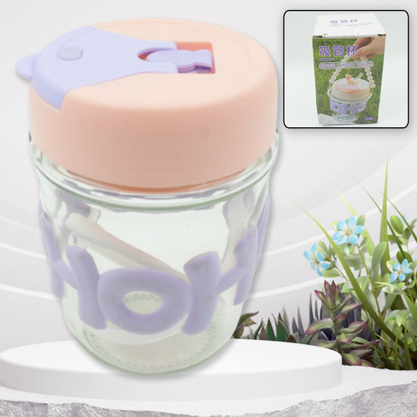 6385 glass cup with lid 350ml