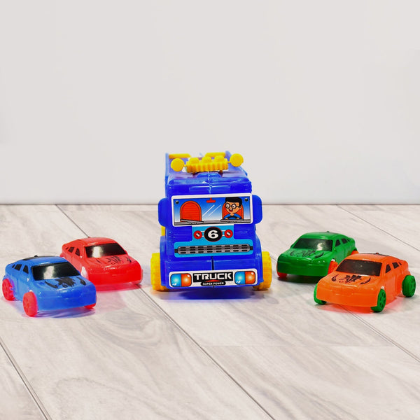 Toy Set Truck with 4 Mini Cars Toy Vehicles for Children F4Mart