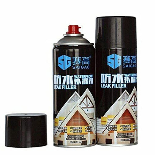 Waterproof Leak Filler Spray Rubber Flexx Repair & Sealant - Point to Seal Cracks Holes Leaks Corrosion More for Indoor Or Outdoor Use Black Paint (450 Ml) F4Mart