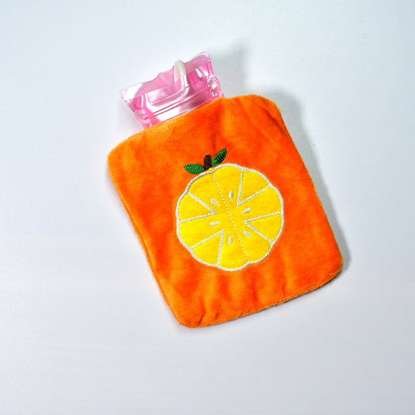 Orange small Hot Water Bag with Cover for Pain Relief, Neck, Shoulder Pain and Hand, Feet Warmer, Menstrual Cramps. F4Mart