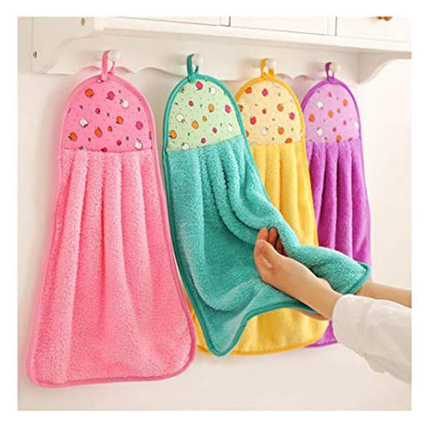 Microfiber wash Basin Hanging Hand Kitchen Towel Napkin Microfiber Cloth Cartoon Animal Hanging Dishcloths Kitchen Accessories ( 1pc ) F4Mart