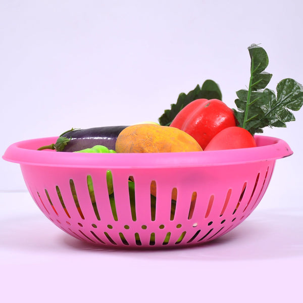 Round Unbreakable Plastic Basket with Handle, Organizers & Storage Basket for Fish, Fruit, Vegetable, Multipurpose Use ( MOQ = 10 ) F4Mart