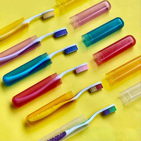 6Pc Plastic Toothbrush Cover, Anti Bacterial Toothbrush Container- Tooth Brush Travel Covers, Case, Holder, Cases F4Mart