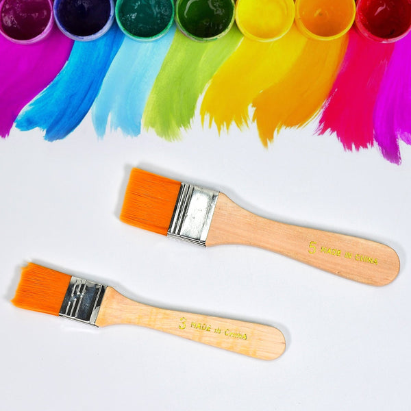 Artistic Flat Painting Brush 2pc for Watercolor & Acrylic Painting. F4Mart