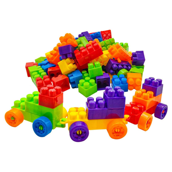 Blocks Set for Kids, Play Fun and Learning Blocks for Kids Games for Children Block Game Puzzles Set Boys, Children (Multicolor, 60 Bricks Blocks) F4Mart