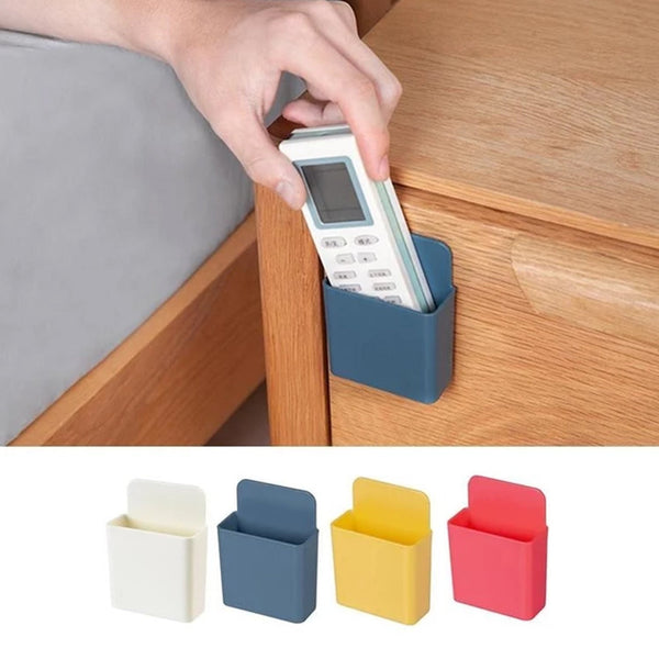 Wall mounted storage case with mobile phone charging port plug holder - Pack of 4Pc F4Mart
