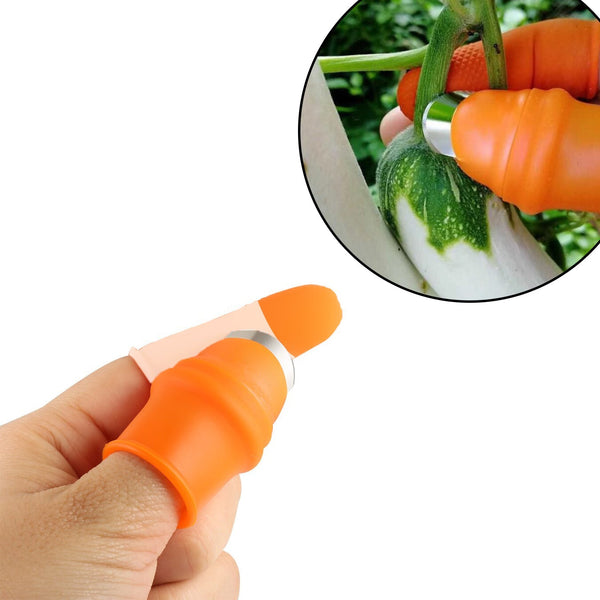 1 Pair V Thumb Cutter with Box used in all kinds of household and official kitchen purposes for peeling and cutting of various types of vegetables and fruits etc. F4Mart