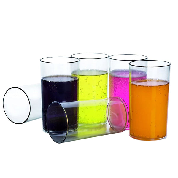 Heavy unbreakable Stylish Plastic Clear look fully Transparent Glasses Set 330ml (6pcs) F4Mart